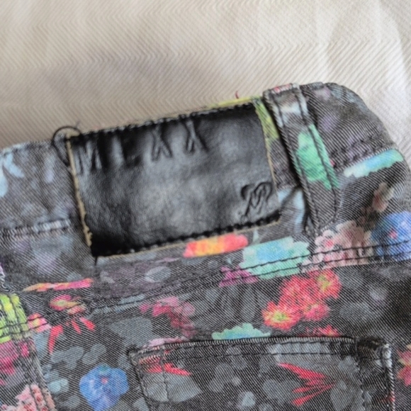 mexx floral print gray straight leg denim jeans 24-30 months baby toddler girls - Picture 9 of 9